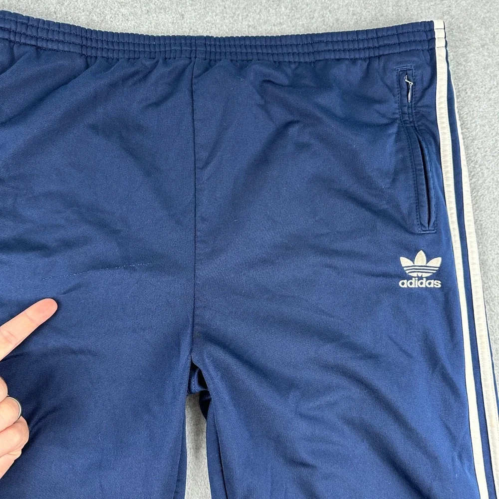 Adidas Track Pants Mens L‎ Navy Blue Snap Tear Away Adibreak Vintage 3-Stripe